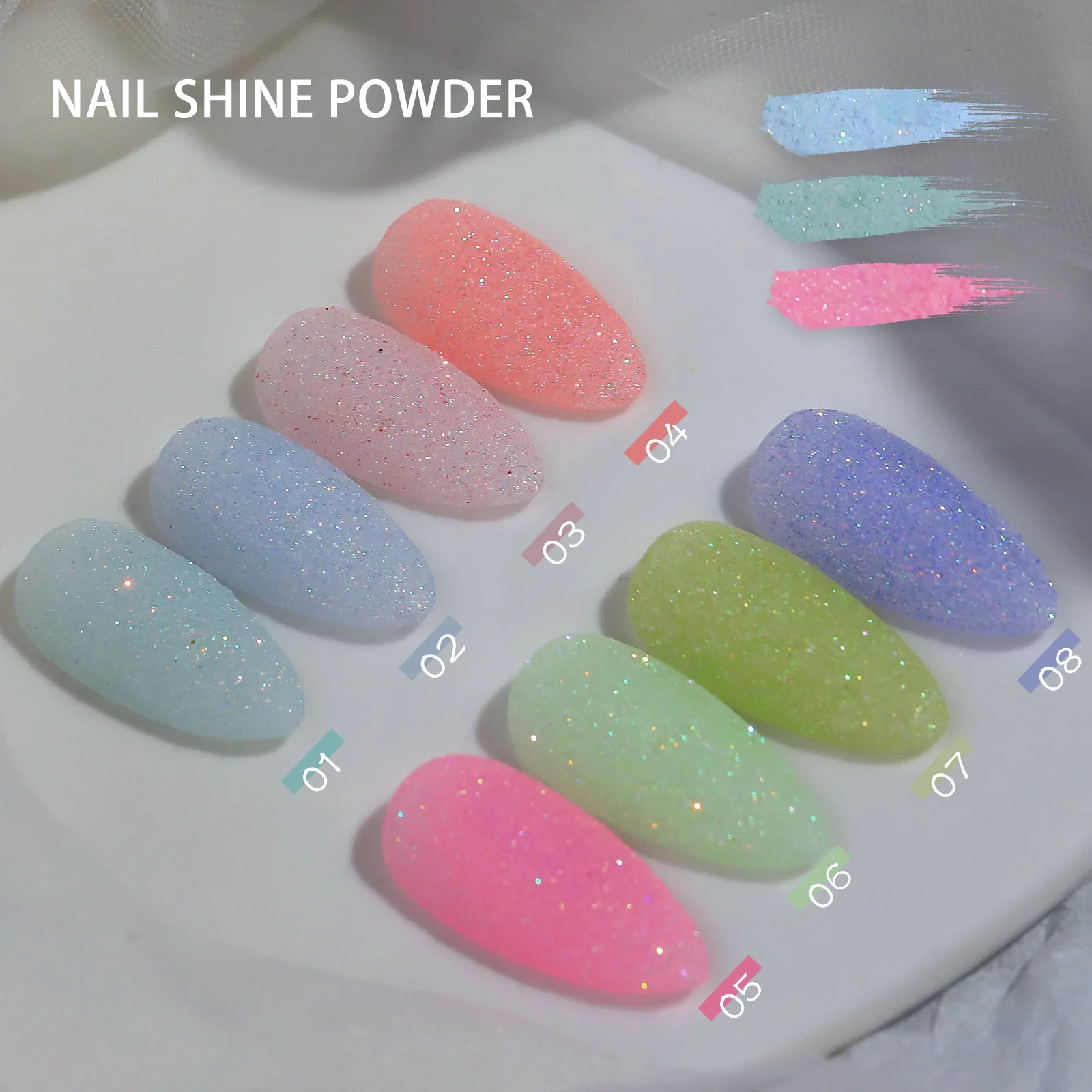 Misscheering Boxed 2g colorful shimmering fantasy elf nail powder