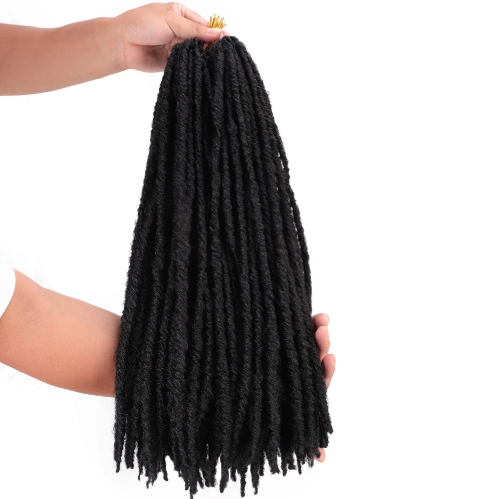 Wholesale Synthetic Braiding Hair Extensions Dreadlocks  Brown Color Soft Straight Faux Locs Crochet Braids Hair