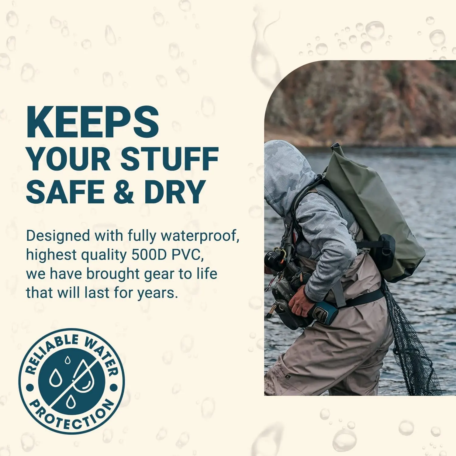 Waterproof Dry Bag - Roll Top Dry for Kayaking Beach Rafting Boating Hiking Camping Fishing backpack with Waterproof Phone Case