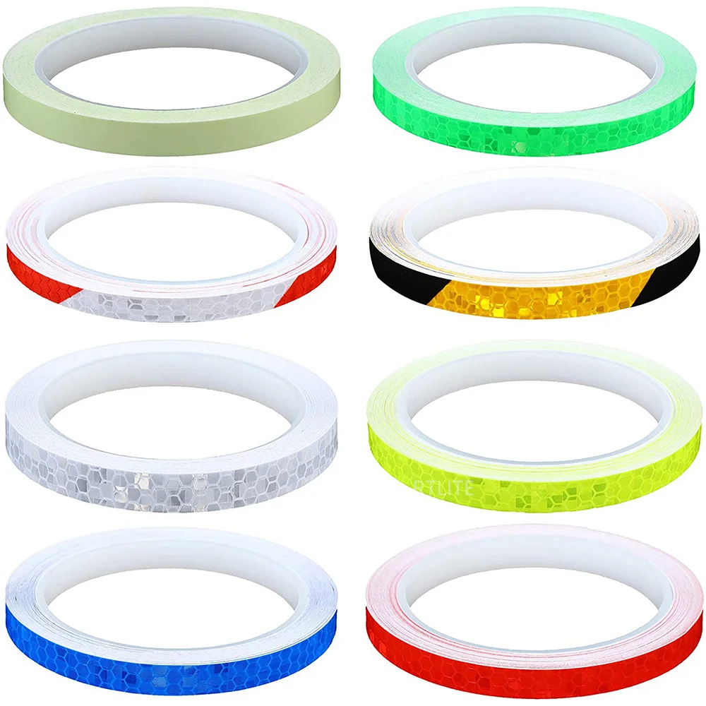 Reflective Bicycle Stickers Adhesive Tape for Bike Safety White Red Yellow Blue Bike Stickers Bicycle Accessories