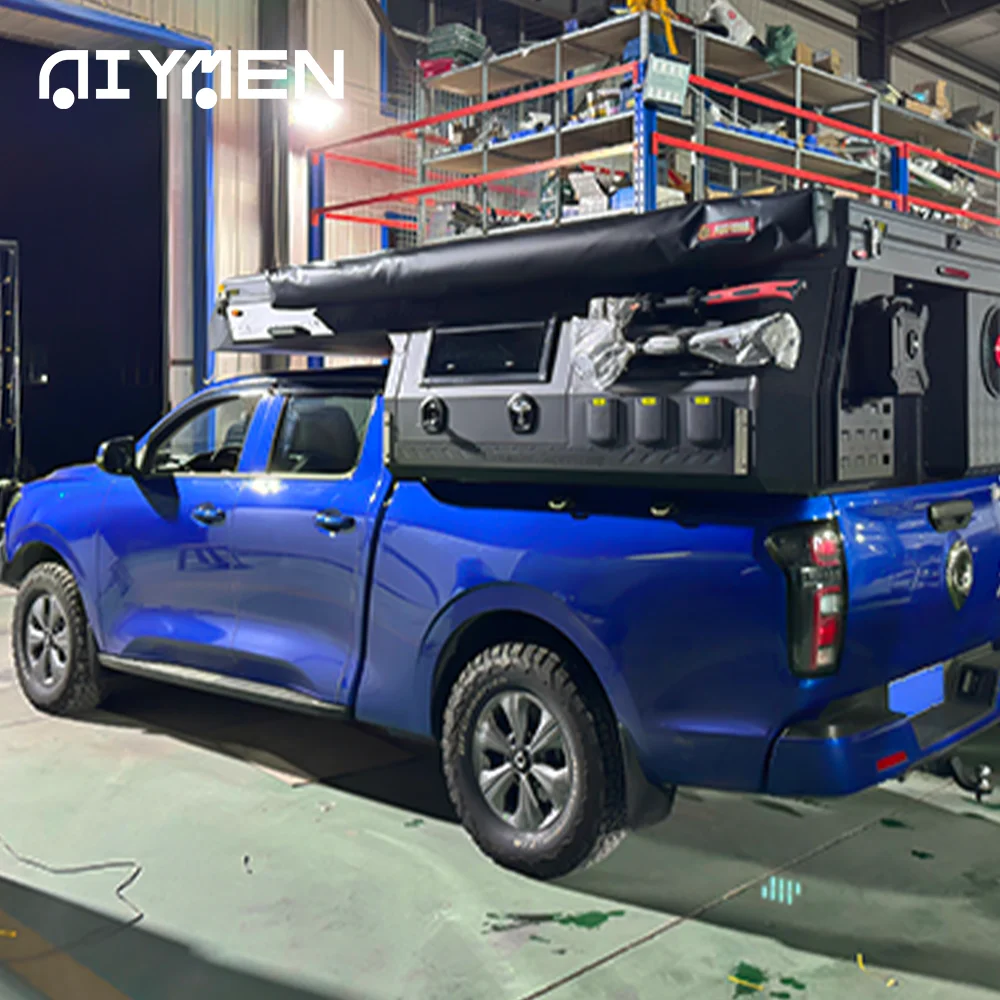 Pickup Shell Pop up Truck Camper Expedition Camping Pickup Slide in Overland Box Shell Popup Mini Fiberglass  for Truck Sale
