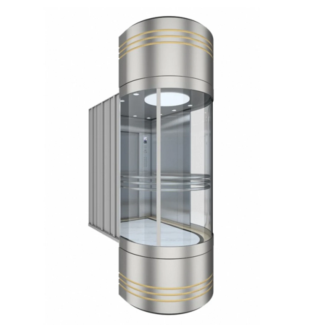Safety Large Capacity Elevator Square/Round Panoramic Glass Elevator Capsule Lift Elevator