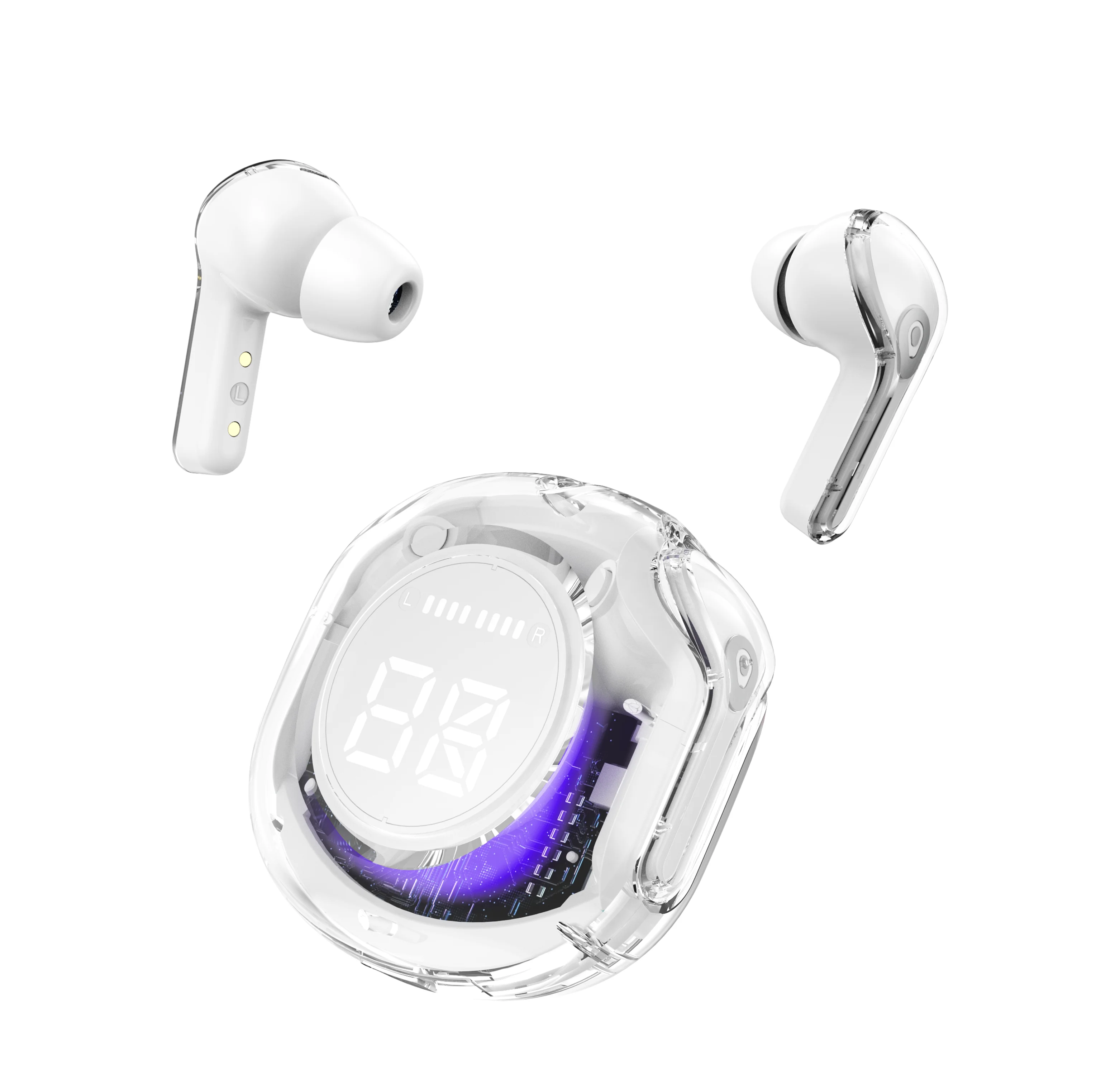 New Air39 Transparent Fashion ENC Noise Canceling BT 5.3 Earbuds Wireless BT Headset Works With All Mobile Phones