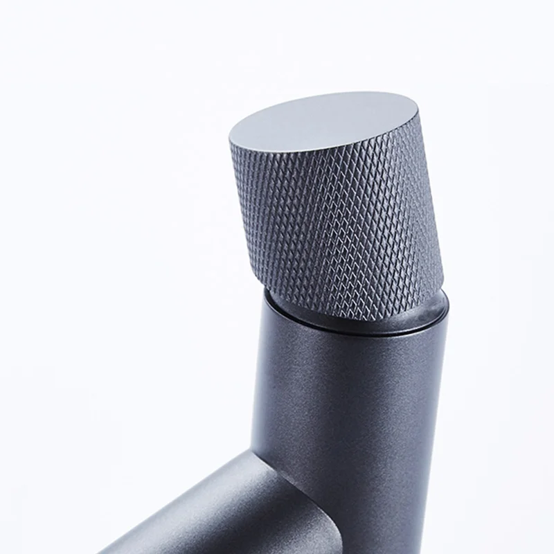 Matte Black Brass Basin Water Tap Basin Faucet Bathroom Tall Copper Cold +hot Water Mixer Single Handle Metered Faucets Chrome