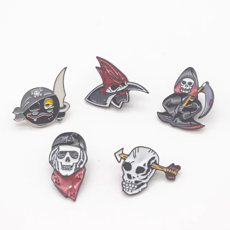 sample design free artwork low moq badge emblem gothic devil enamel pins lapel