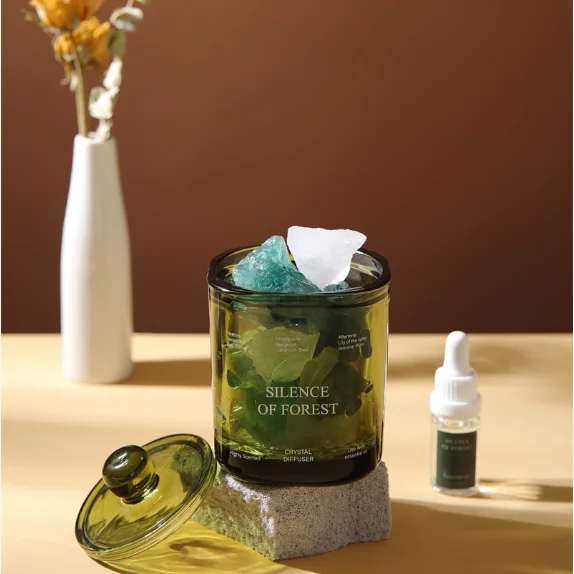 NEWIND New Arrival Home Decor Crystal Stone 10ml Essential Oil 420g Crystal Reed Diffuser with custom logo for Christmas Gift