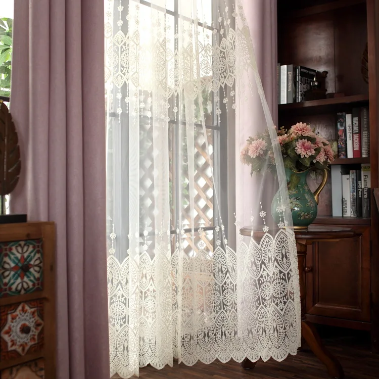 White Tulle Sheer Backdrop Curtain White transparent tulle semi-shading study balcony living room bedroom curtain fabric