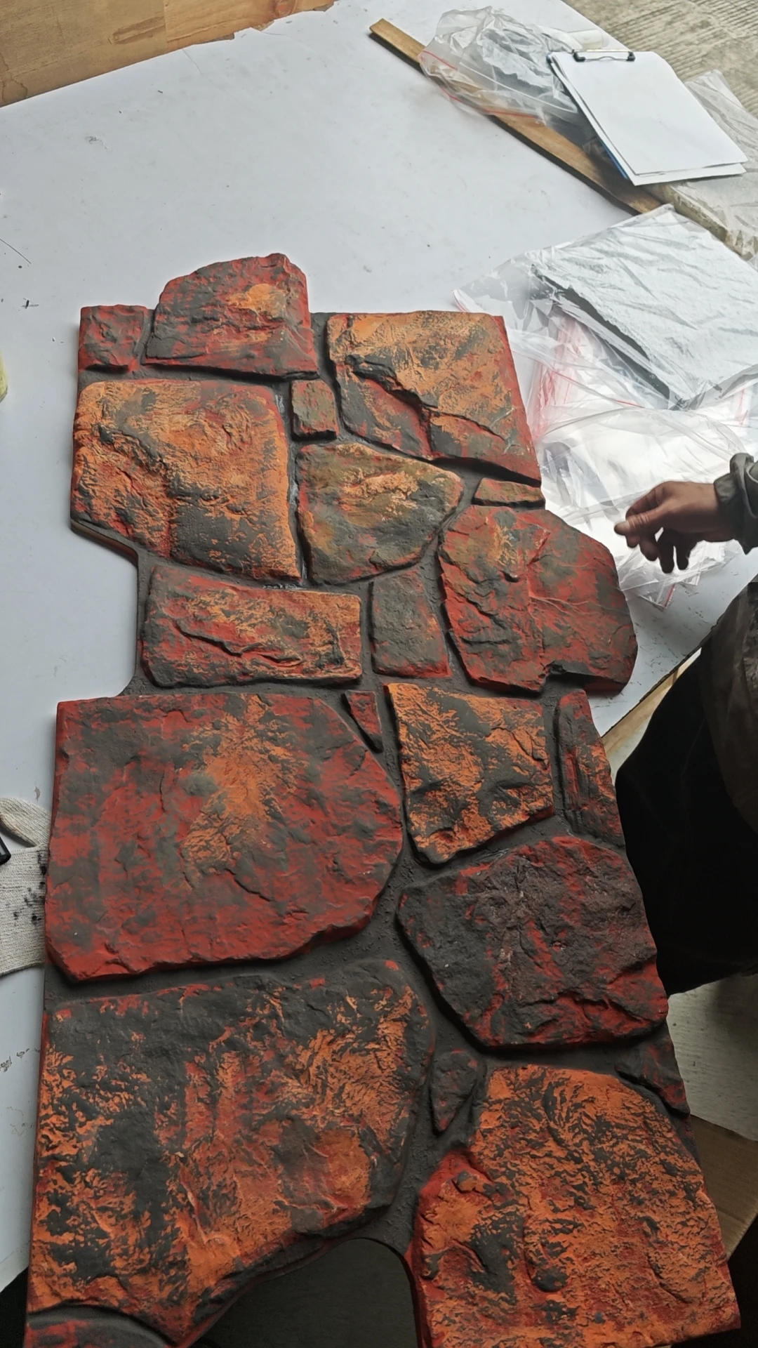 VANJOIN High quality   Faux Stone Wall Panels Exterior Pu Decorative Wall Panel Sudoku Designs With Various Sizes And Colors