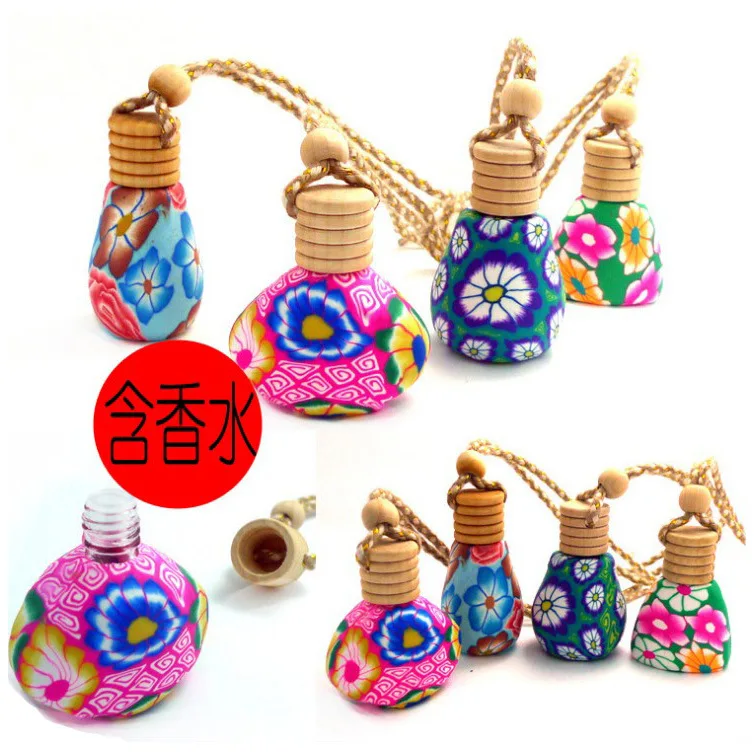 Hot Sale Soft Ceramic Aromatherapy Glass Bottle, Empty Hanging Car Perfume Bottle