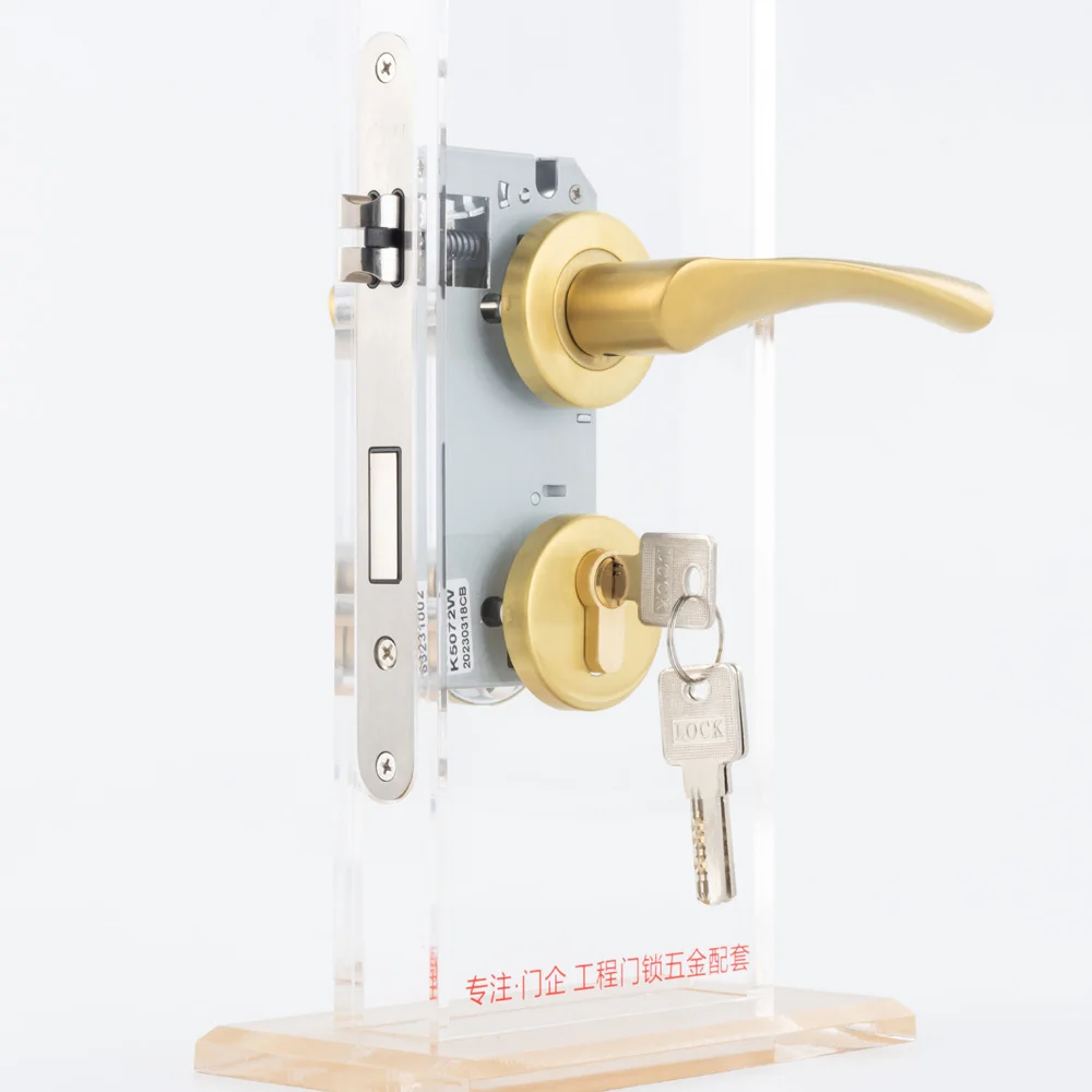 FFZ-0239 key stainless steel door handle lock kit home office lever door locks