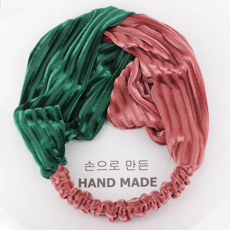 Новинка 2020, популярный стиль, Женская Полосатая эластичная повязка на голову, оптовая продажа, женские модные аксессуары для волос