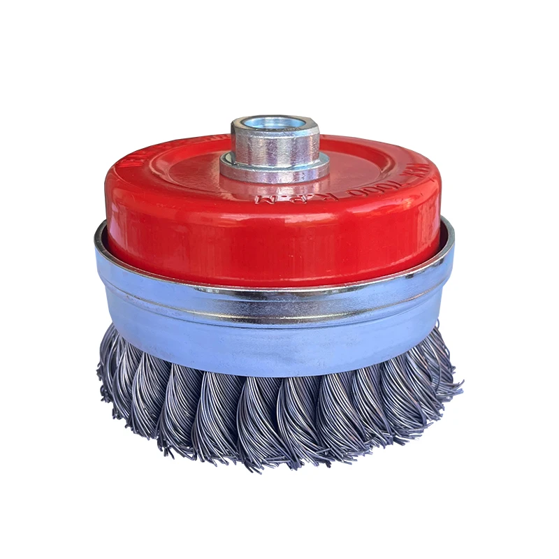 100mm Factory Twisted Knot Bevel Brush Wire Wheel Cup Steel Wire Brush For Angle Grinder