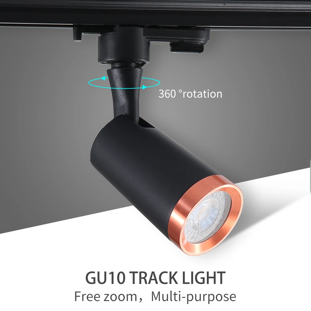 2021 popular design high quality GU10 rail spotlight black commercial track light