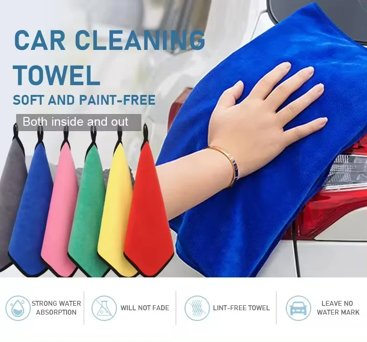 Manywell Hot sale 400-800gsm Double-sided Thick Coral Fleece Microfiber Car Cleaning Cloth Car Quickly Dry Wash Towel