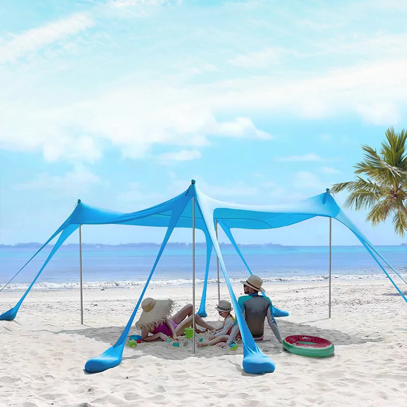 Outdoor Portable Durable One-piece Sunscreen Beach Canopy Anti-UV Beach Shade Beach Tent