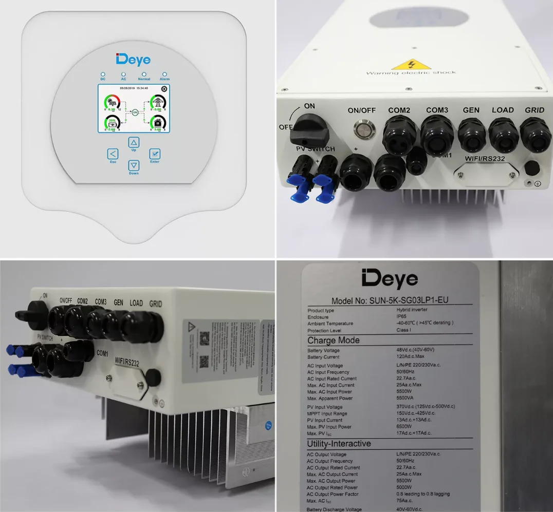 Deye Hybrid Inverter On Grid Off Grid 3 Phase 8KW 12KW SUN-12K-SG04LP3-EU-EU Inverters