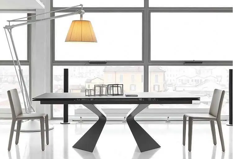 Creative modeling solid wood top metal bracket table