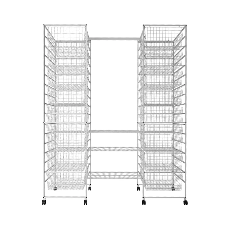 Современная простая корзина для шкафа Набор органайзеров с белым порошковым покрытием комплекты шкафов 8 вращающимися