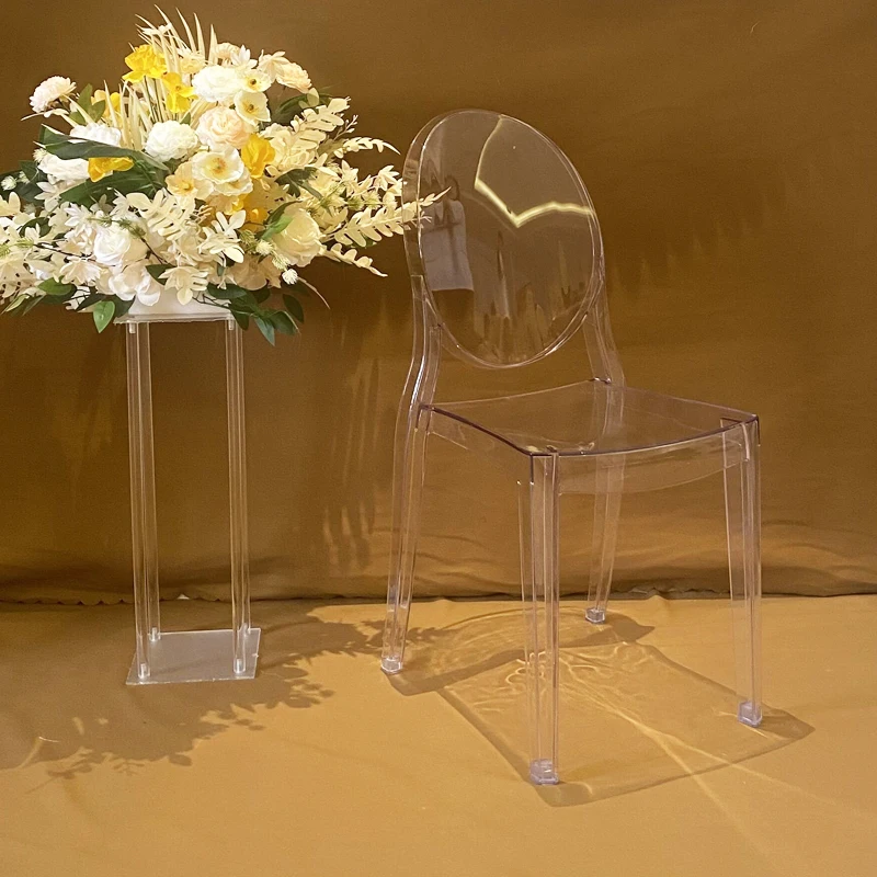 French Style Crystal Clear Plastic Polycarbonate Tiffany Resin Chair Chiavari Acrylic Ghost Hotel Event Wedding Chairs