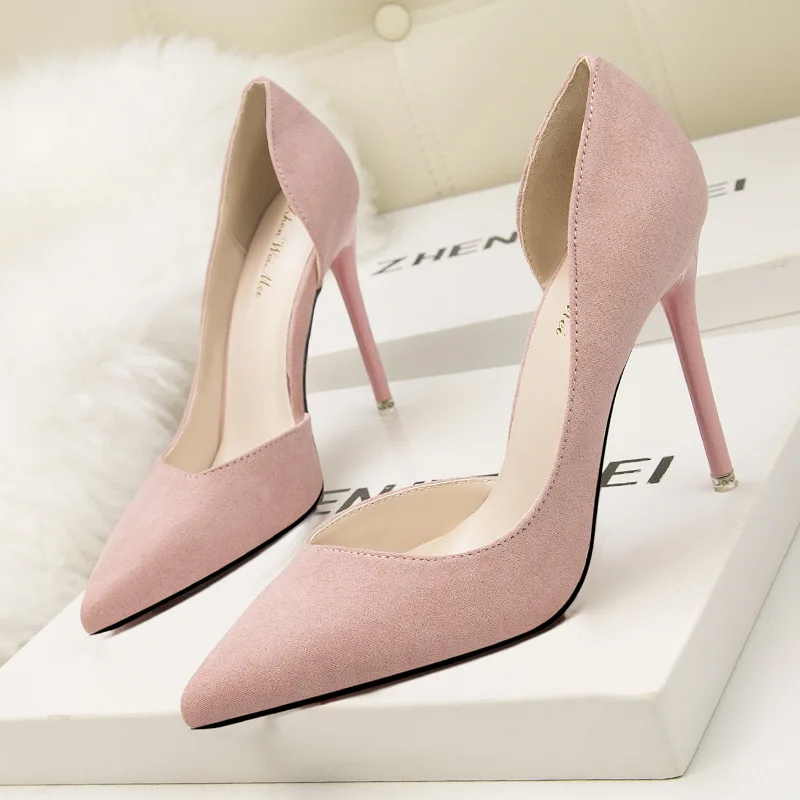 DEleventh/8915 Элегантные без застежки; Chaussures Femmes; Женская обувь на высоком каблуке; Модельные свадебные туфли со стразами модная каблуке-шпильке; Однотонные офисные замшевые каблуке