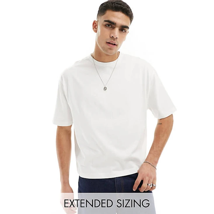 wholesale mens clothing 100% cotton heavyweight boxy oversized drop shoulder tshirt custom high quality cropped t shirt for men