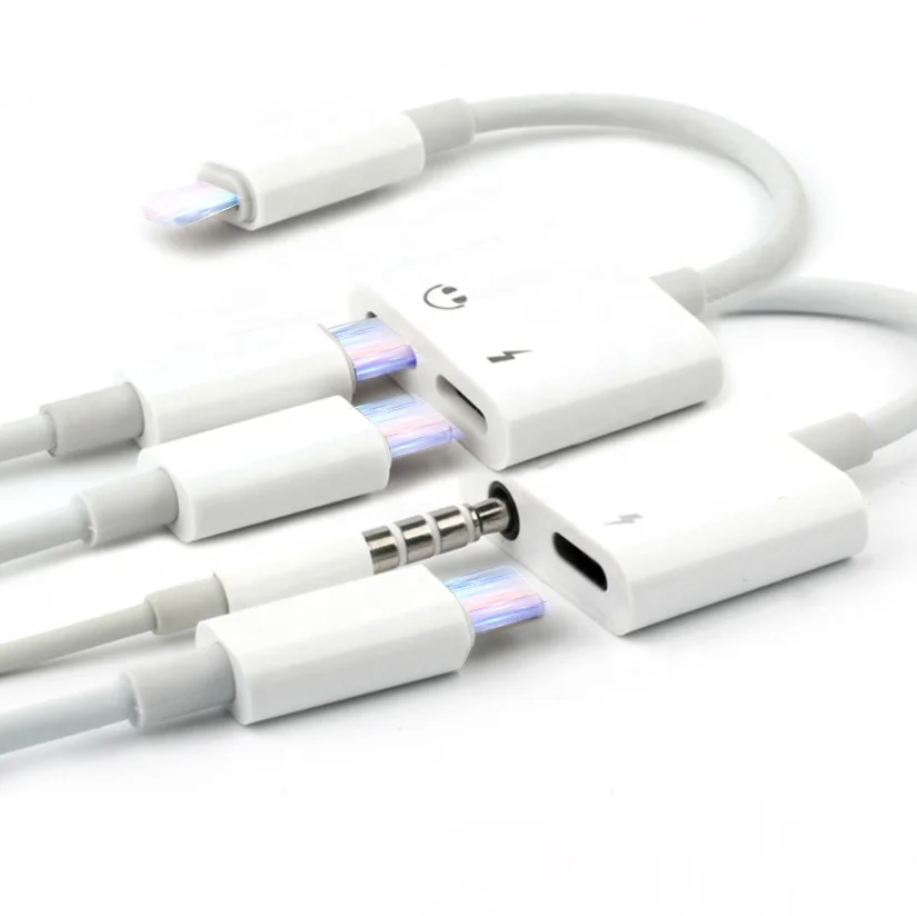 Для мобильных телефонов iphone 2 в 1 3,5 мм Usb-кабель для зарядки аудио адаптер