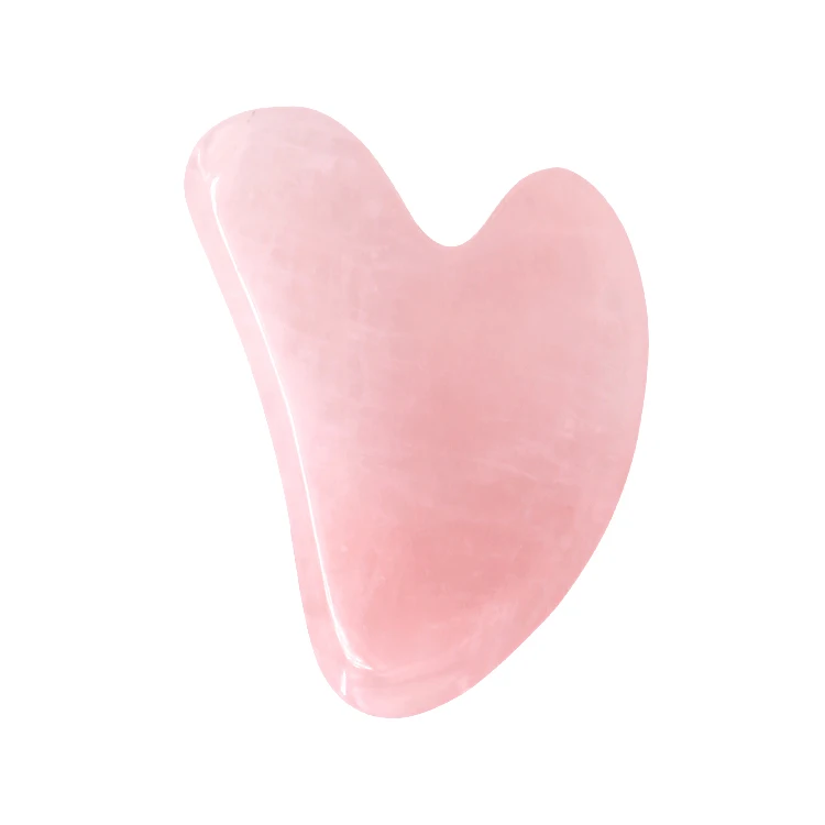
Pink Jade Gua Sha Scraping Massage Tool Rose Quartz Heart Shaped Gua Sha Stone Tools For Face And Neck 