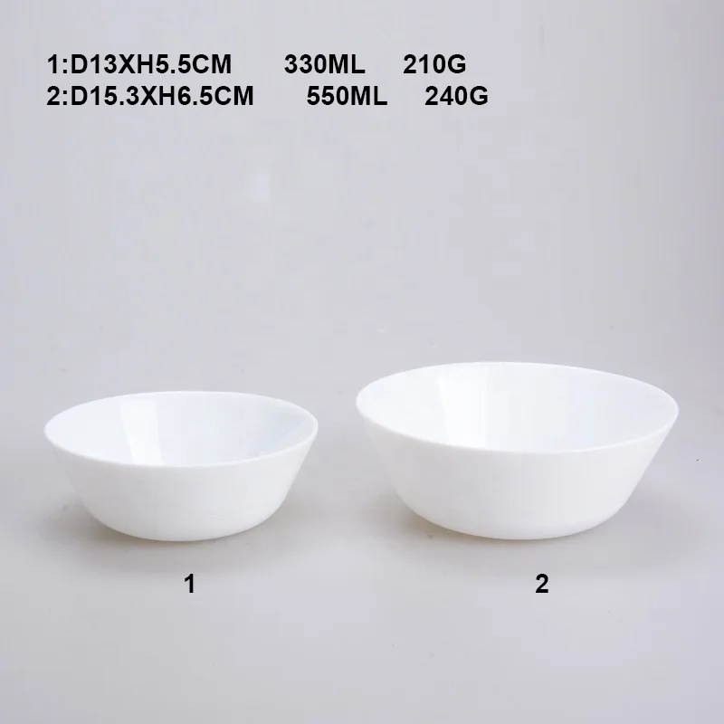 Factory cheap eco-friendly Microwave Safe round opal  glass bowls  dinnerware set