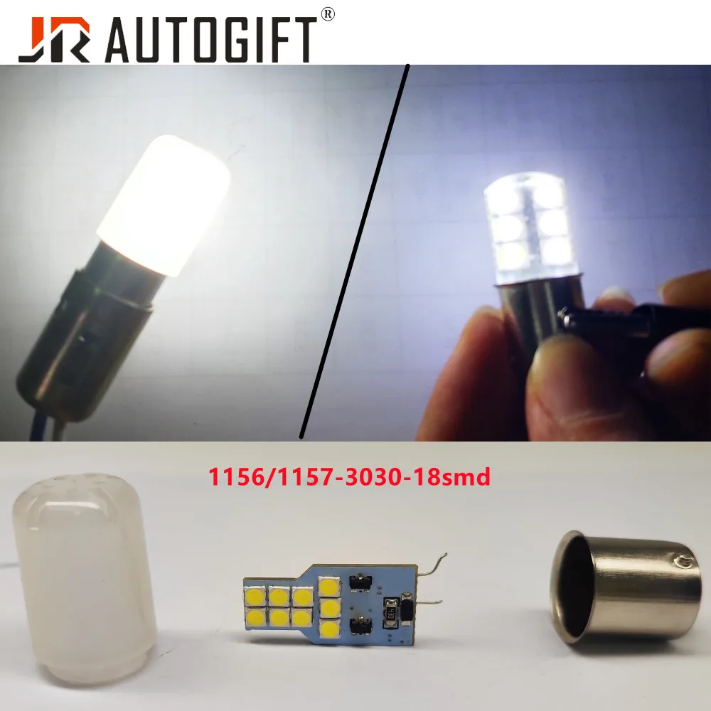  Дешевая Светодиодная лампа P21W 1157 P21/5W BAY15D Led 1156 BA15S 18SMD 3030 чип супер яркая автомобильная заднего хода 12