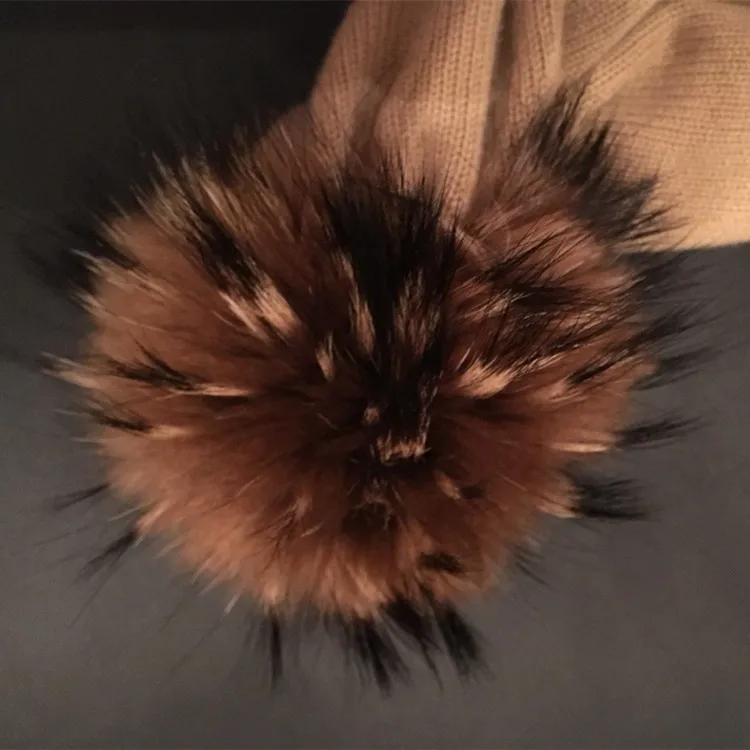 15cm extra large fluffy fur balls raccoon fur pompoms for beanies hat