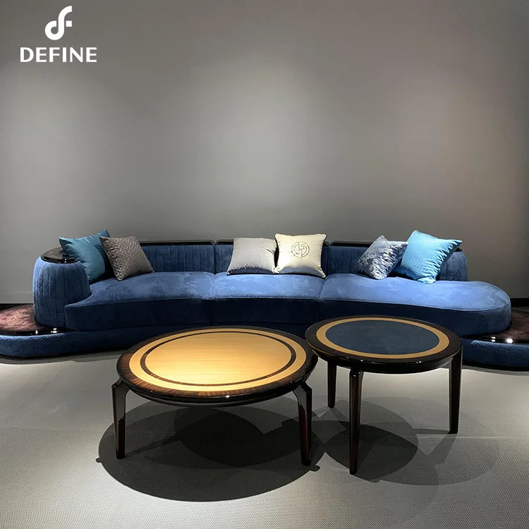 Italian Style High Gloss Plywood Wooden Coffee Table For Villa