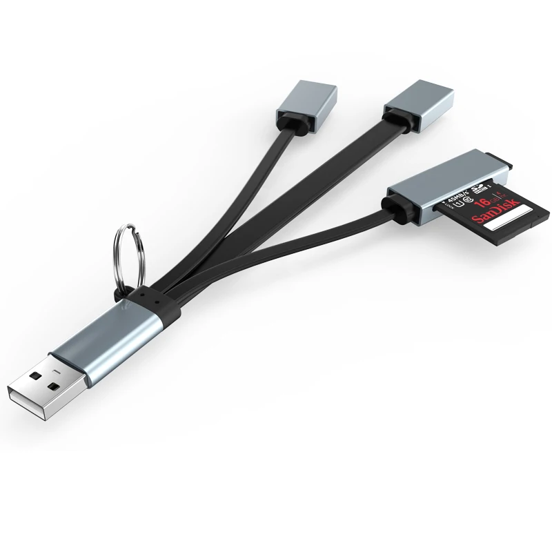 VCOM USB-концентратор 4 в 1 многоразветвитель SD TF-считыватель карт для ноутбука телефона синхронизации данных USB3.0 OTG кабель 15 см