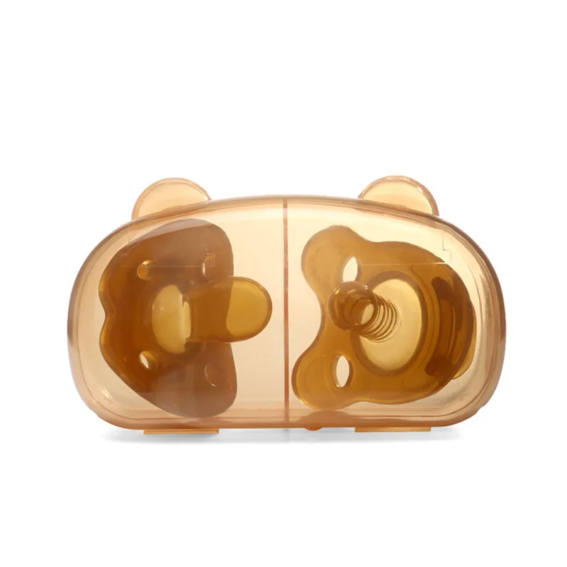 Wholesale silicone baby pacifier with chain and packing case for baby nursing