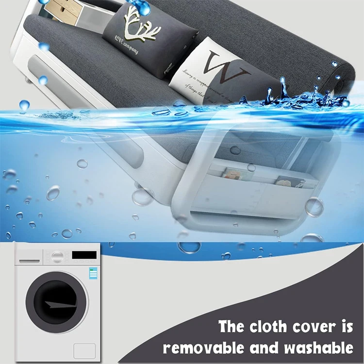 Sofa Cum Bed Modern Design White Single Double Fabric Folding Sofa Bed Set Furniture Living Room Sofa Bed With Storage for Home