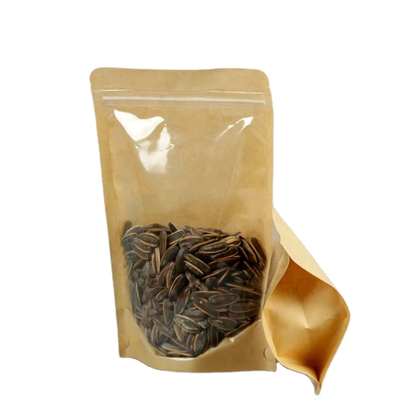 Customized logo kraft paper sealing bag tea packaging bag dried fruit grain sealing food bag