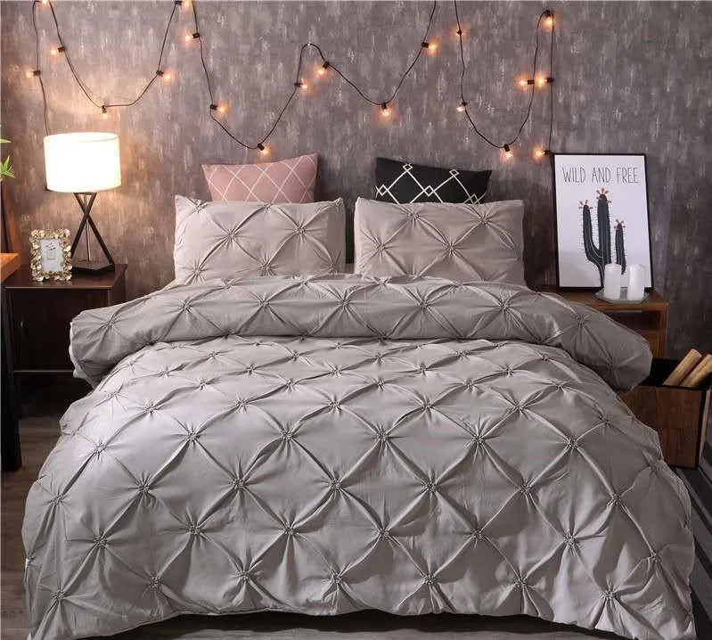 
OEM ODM Custom Modern Soft 100% Cotton Comforter Luxury Modern Check Bedsheet King Size Quilt Bed Sets 