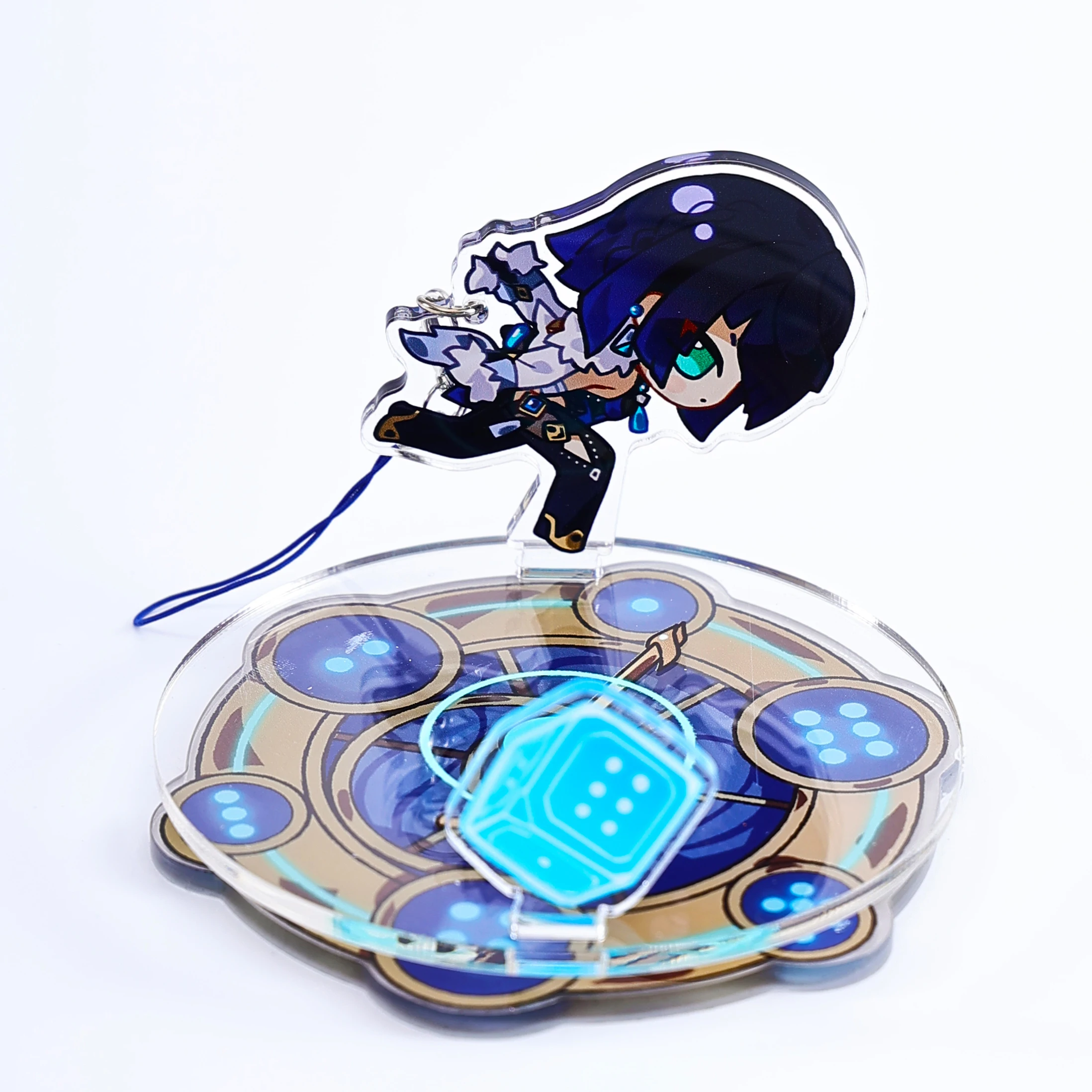 CNAWO Wholesale Custom Printed Acrylic Spinning Charms Acrylic Anime Rotating Rivet Keychain