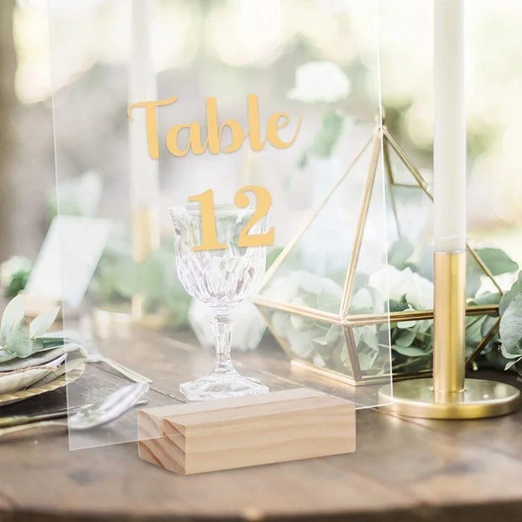 office desktop wholesale natural Wood Place Card Holders for Wedding Dinner Home Party