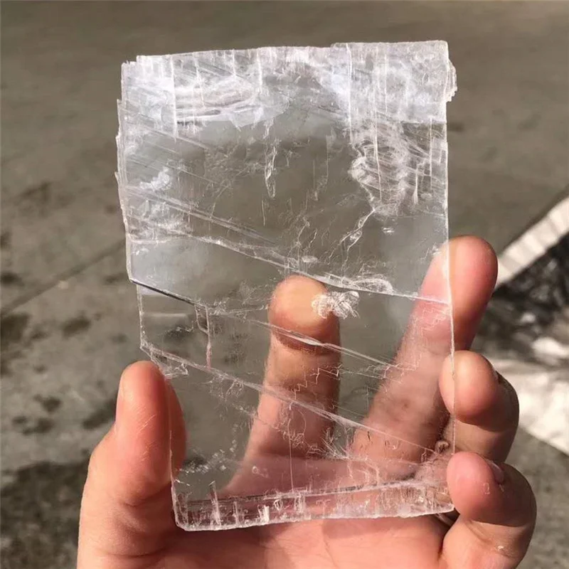 Natural Rough Crystal Quartz Plate Mineral Raw Crystal White Clear Selenite Gypsum Slab Slice Stones
