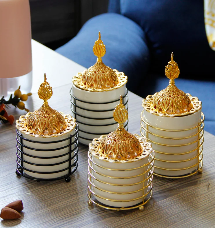 manufacture home luxury gold marble aroma incense burner for home air purification