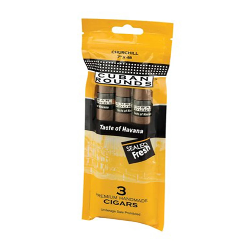 Custom Printed Resealable Aluminum Foil  Wraps Smoking Cigar Bag Pouch With Zipper