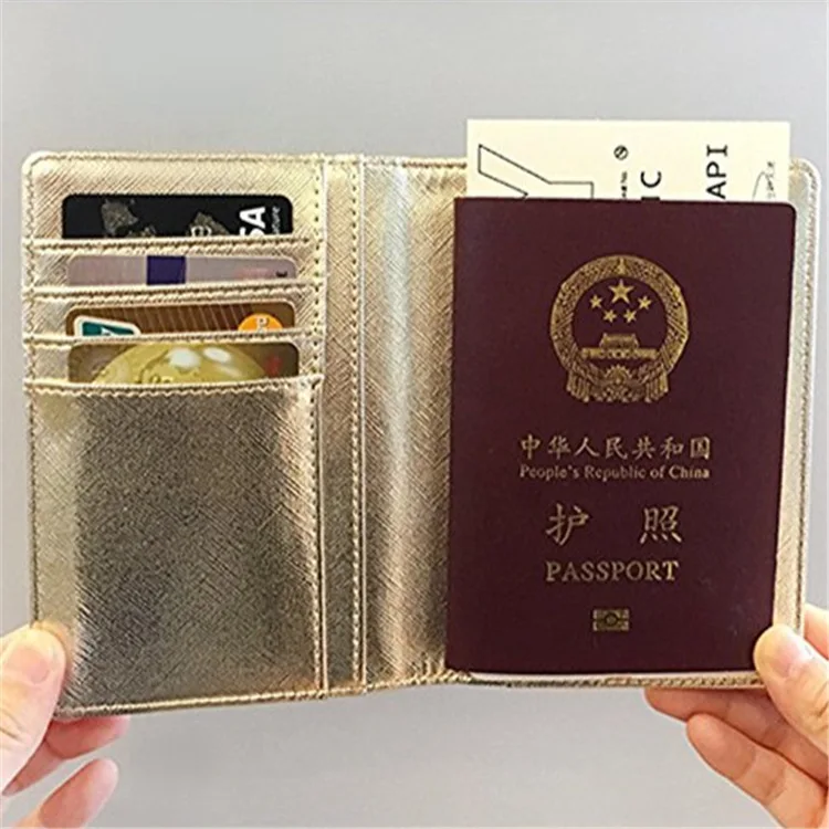 custom fashion glitter waterproof travel passport holder cover