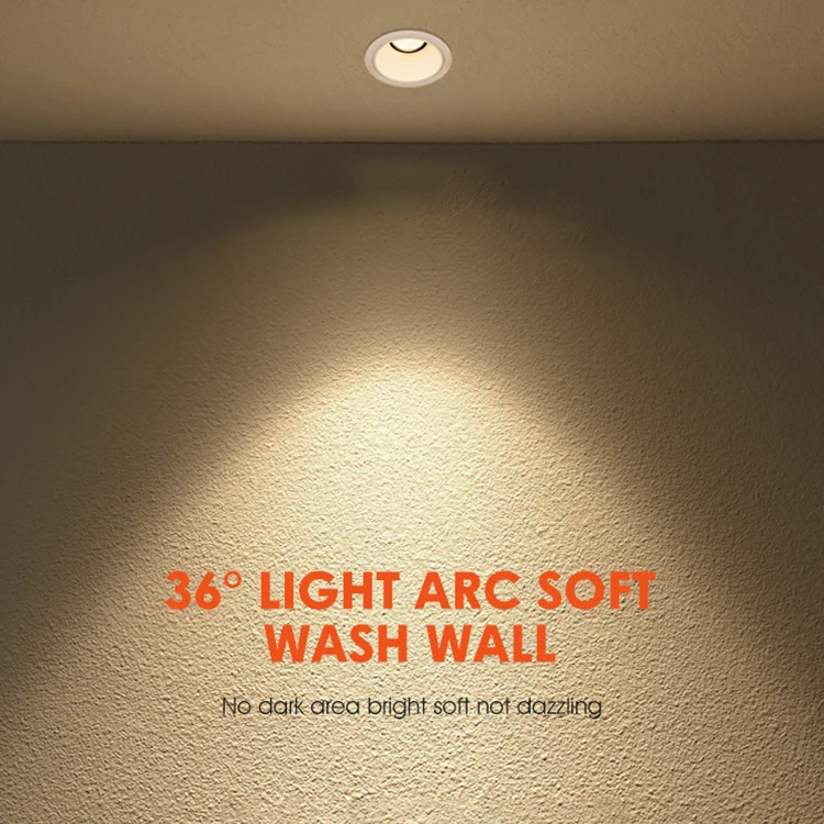 Ushine Good Price Anti Glare Commercial Down Light Aluminum Ceiling Recessed COB LED Downlight