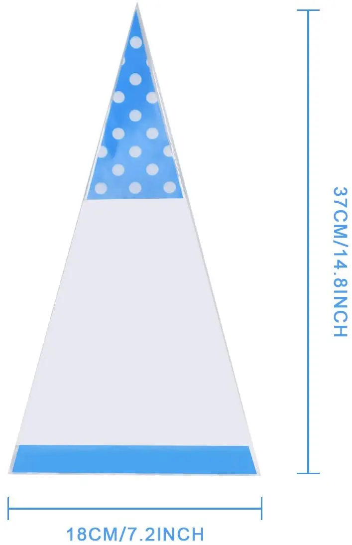 Clear Cellophane Cone Bags Twist Ties Large size Party Sweet Cello Candy bags