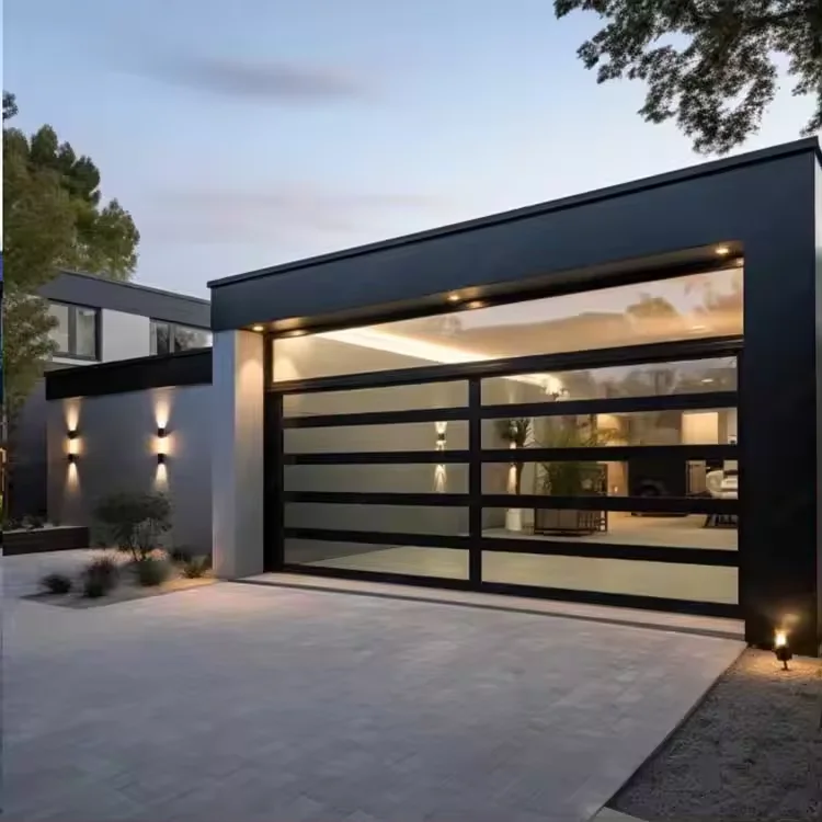 Hot Sale Aluminum Frosted Insulated Garage Door Black Security 10 X 10 American Panel Garage Door Wholesale Price Garage Door
