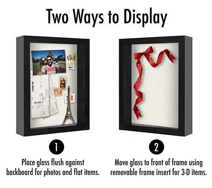 2023 Custom Wood Shadow Box 3cm 5cm Deep Shadow Box Photo Frame Wall Art 3D Picture Frame Flower Display Frame