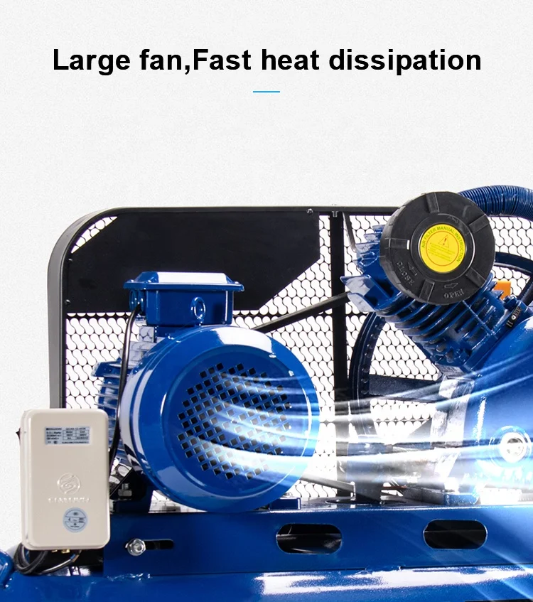 High quality portable 3hp 2.2 Kw piston air tank compressors belt drive 100l piston air compressor