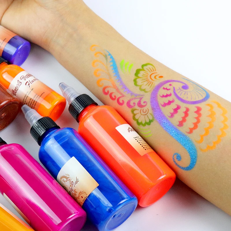 Party Pack Tattoo Paints Airbrush Paint Neon UV Ink  For Tattoo