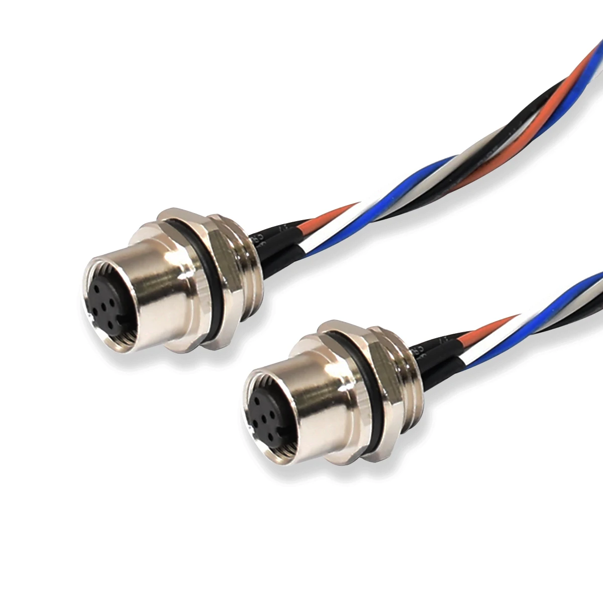  M12 male real panel mount соединительный кабель питания с кодированием pigtail