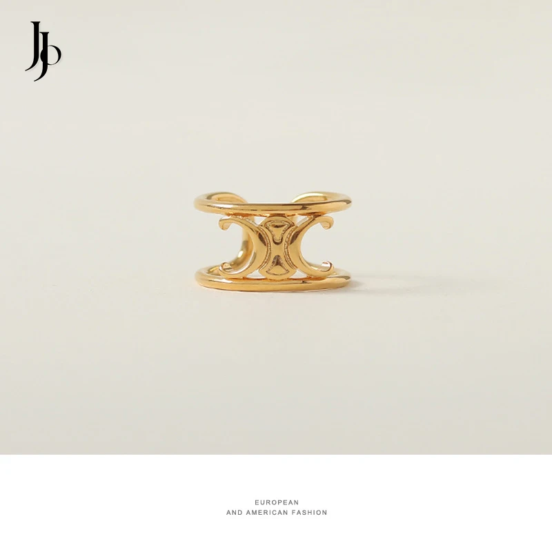 JOJO Fashion 2023 dainty gold rings for women 18k real gold Arc de Triomphe design luxury brand ring